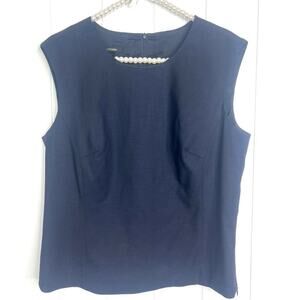 Escada Navy Blue Wool Fully Lined Shell with Side and Back Zipper Size 42/US L